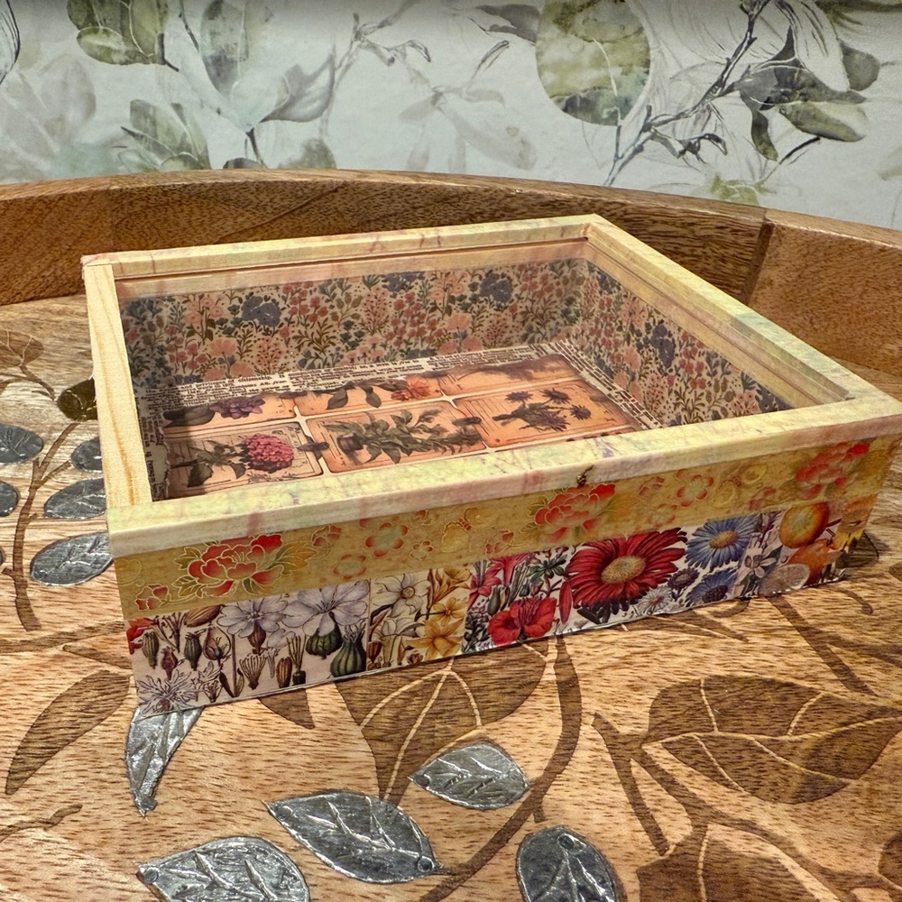 Custom One of a Kind Artistic Floral Wooden Box